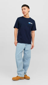 JACK & JONES JJECORP logo tee play o-neck in navy blazer - Image 4