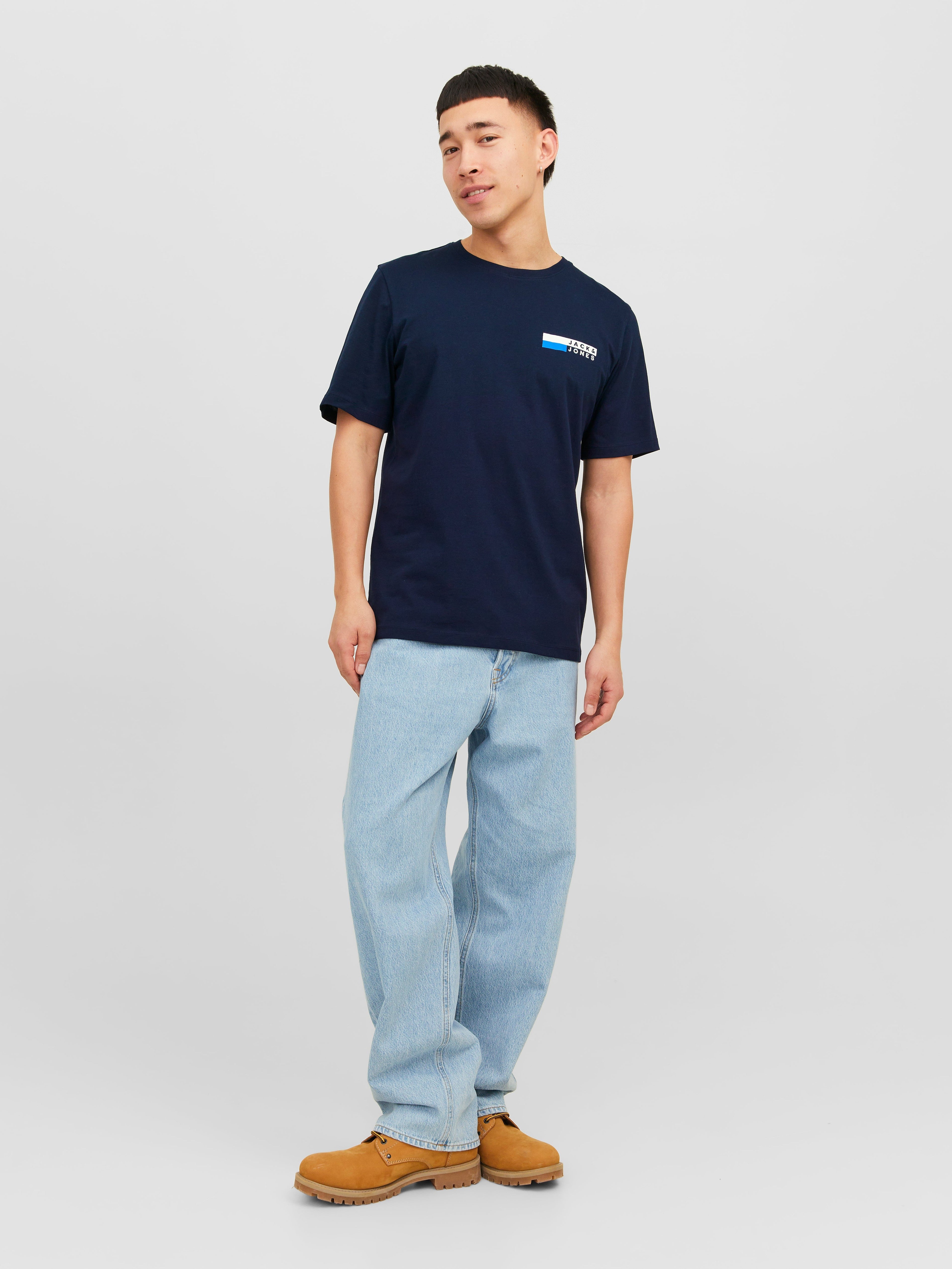 JACK & JONES JJECORP logo tee play o-neck in navy blazer - Image 4
