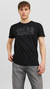 JACK & JONES JJECORP logo tee o-neck in black - Image 1