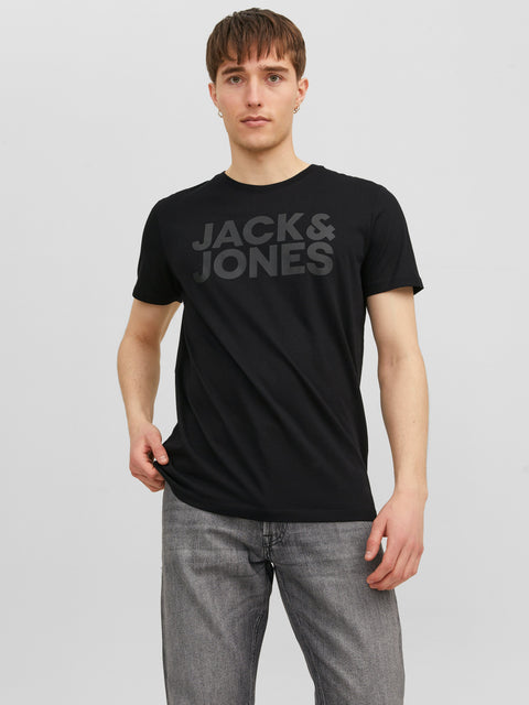 JACK & JONES JJECORP logo tee o-neck in black