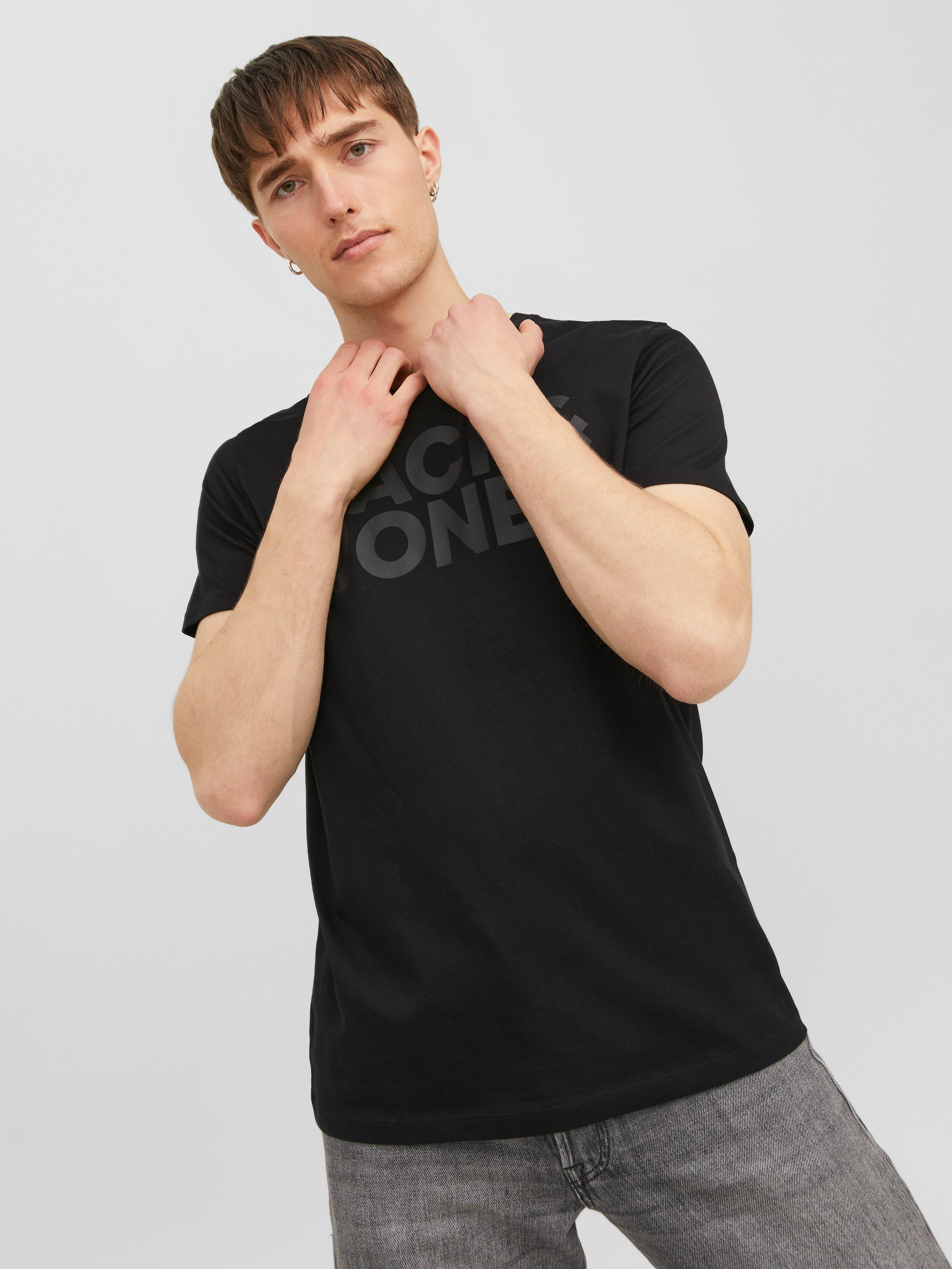 JACK & JONES JJECORP logo tee o-neck in black - Image 7