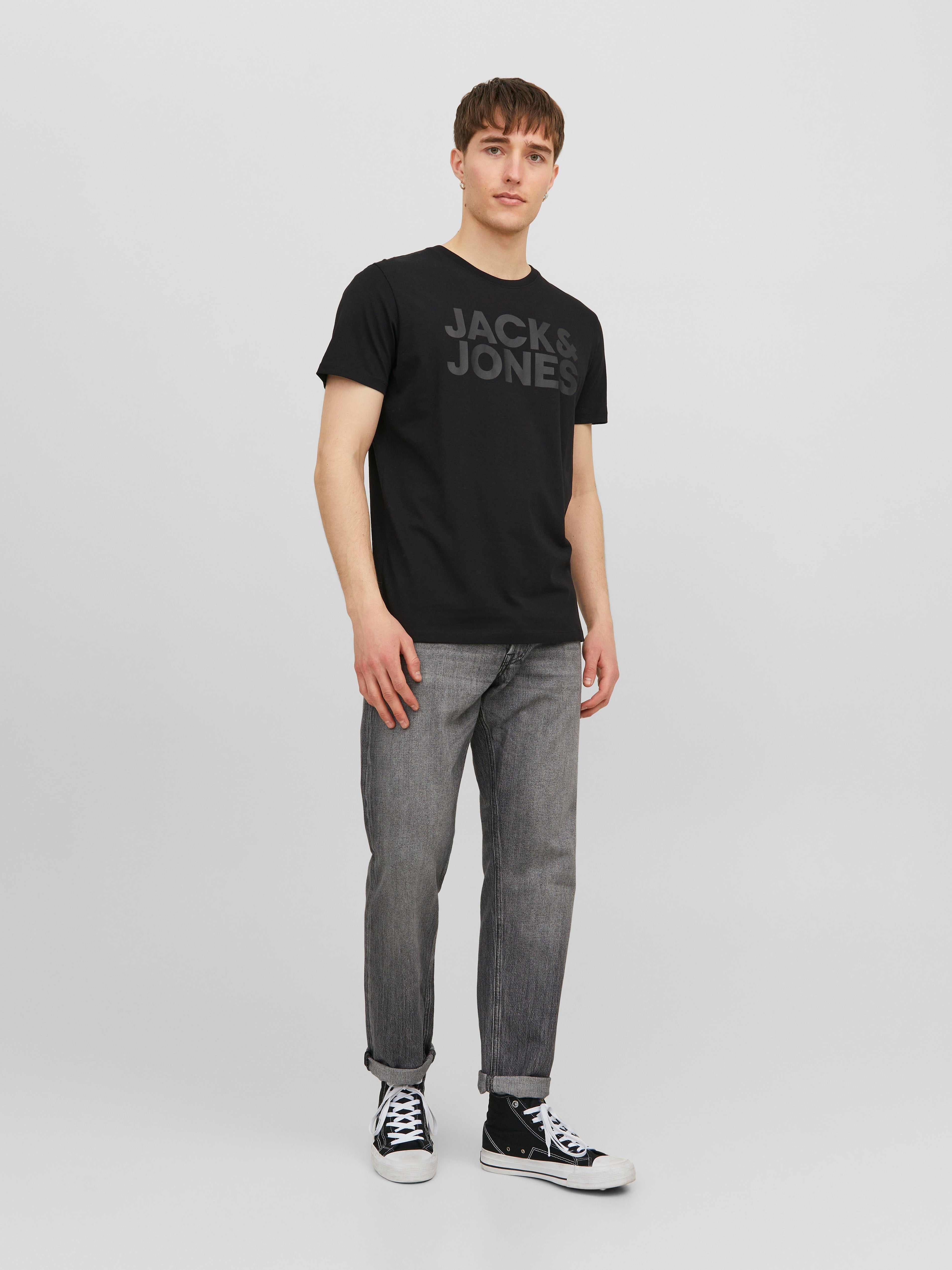 JACK & JONES JJECORP logo tee o-neck in black - Image 4