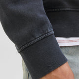 JACK & JONES JJEDOVER print sweat crew neck - black