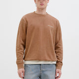 JACK & JONES JJEDOVER print sweat crew neck - monks robe