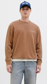 JACK & JONES JJEDOVER print sweat crew neck - monks robe