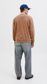 JACK & JONES JJEDOVER print sweat crew neck - monks robe