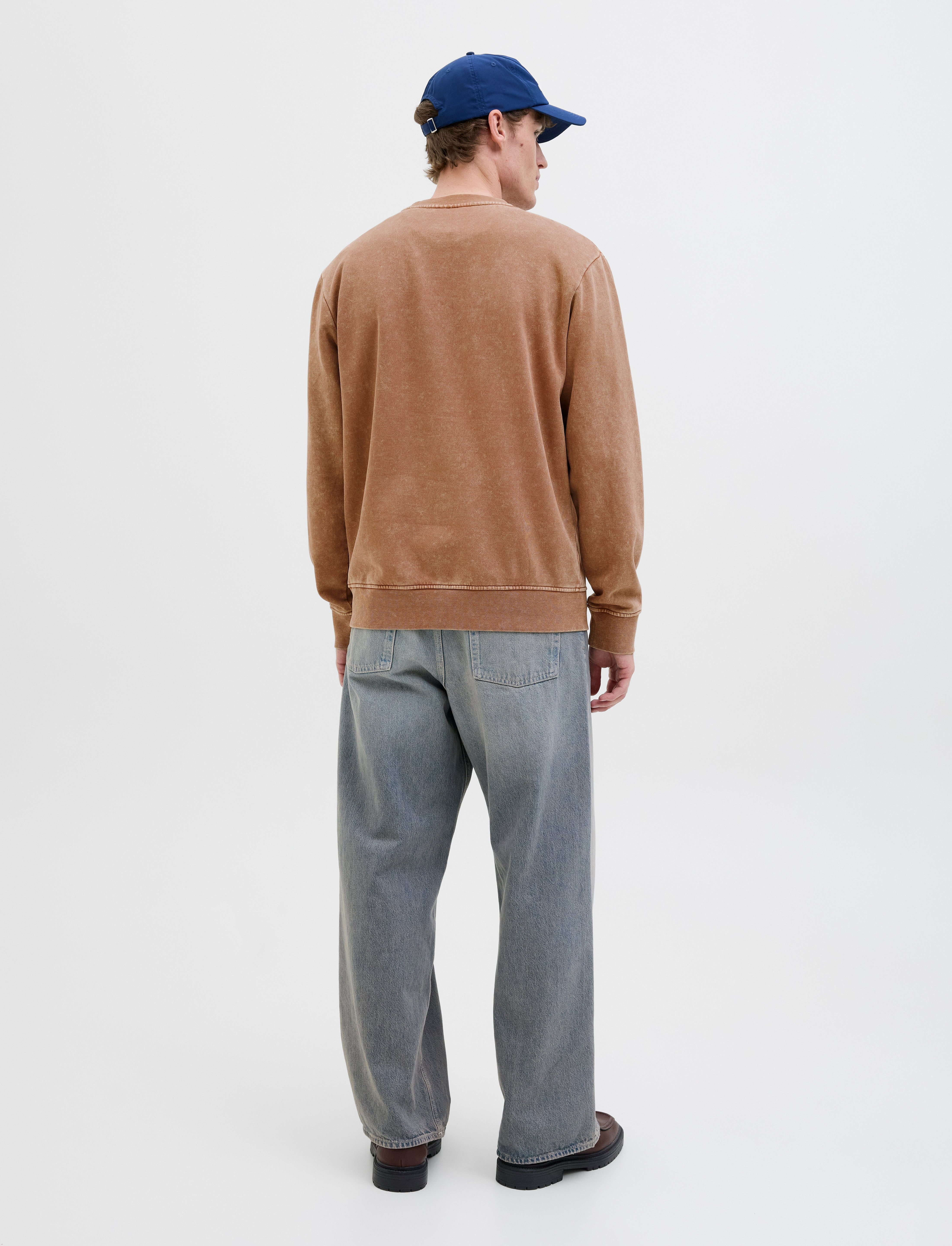 JACK & JONES JJEDOVER print sweat crew neck - monks robe