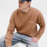JACK & JONES JJEDOVER print sweat crew neck - monks robe