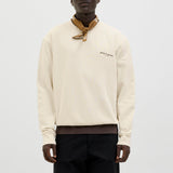 JACK & JONES JJEDOVER print sweat crew neck - antique white