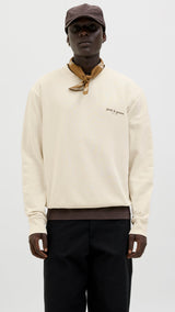 JACK & JONES JJEDOVER print sweat crew neck - antique white