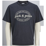 JACK & JONES JJEDOVER print tee crew neck in black - Image 3