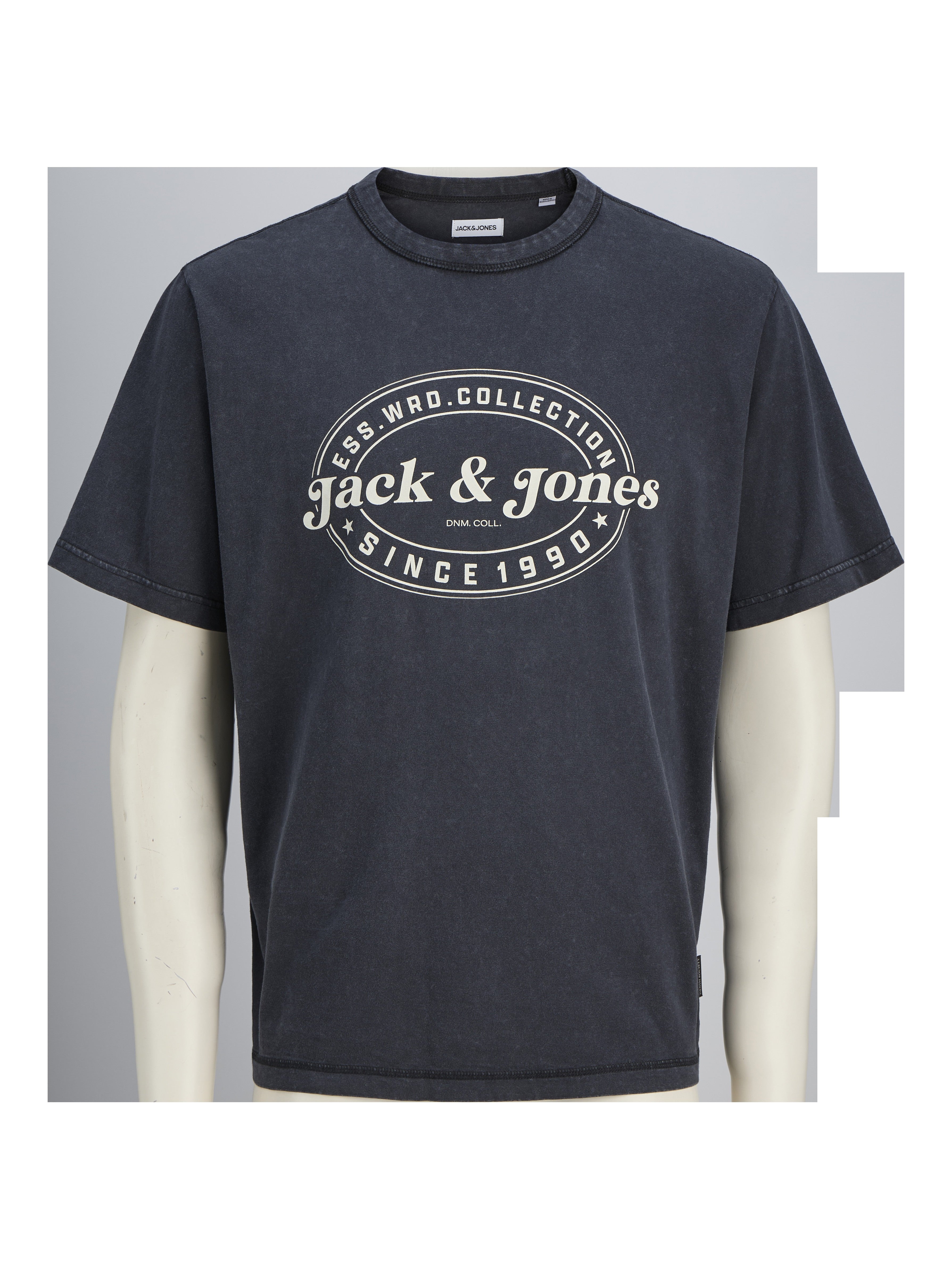 JACK & JONES JJEDOVER print tee crew neck in black - Image 3