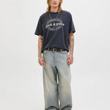 JACK & JONES JJEDOVER print tee crew neck in black - Image 4