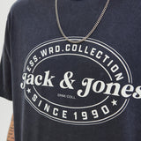 JACK & JONES JJEDOVER print tee crew neck in black - Image 6