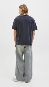 JACK & JONES JJEDOVER print tee crew neck in black - Image 2
