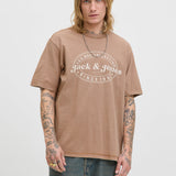 JACK & JONES JJEDOVER print tee crew neck in monks robe - Image 1