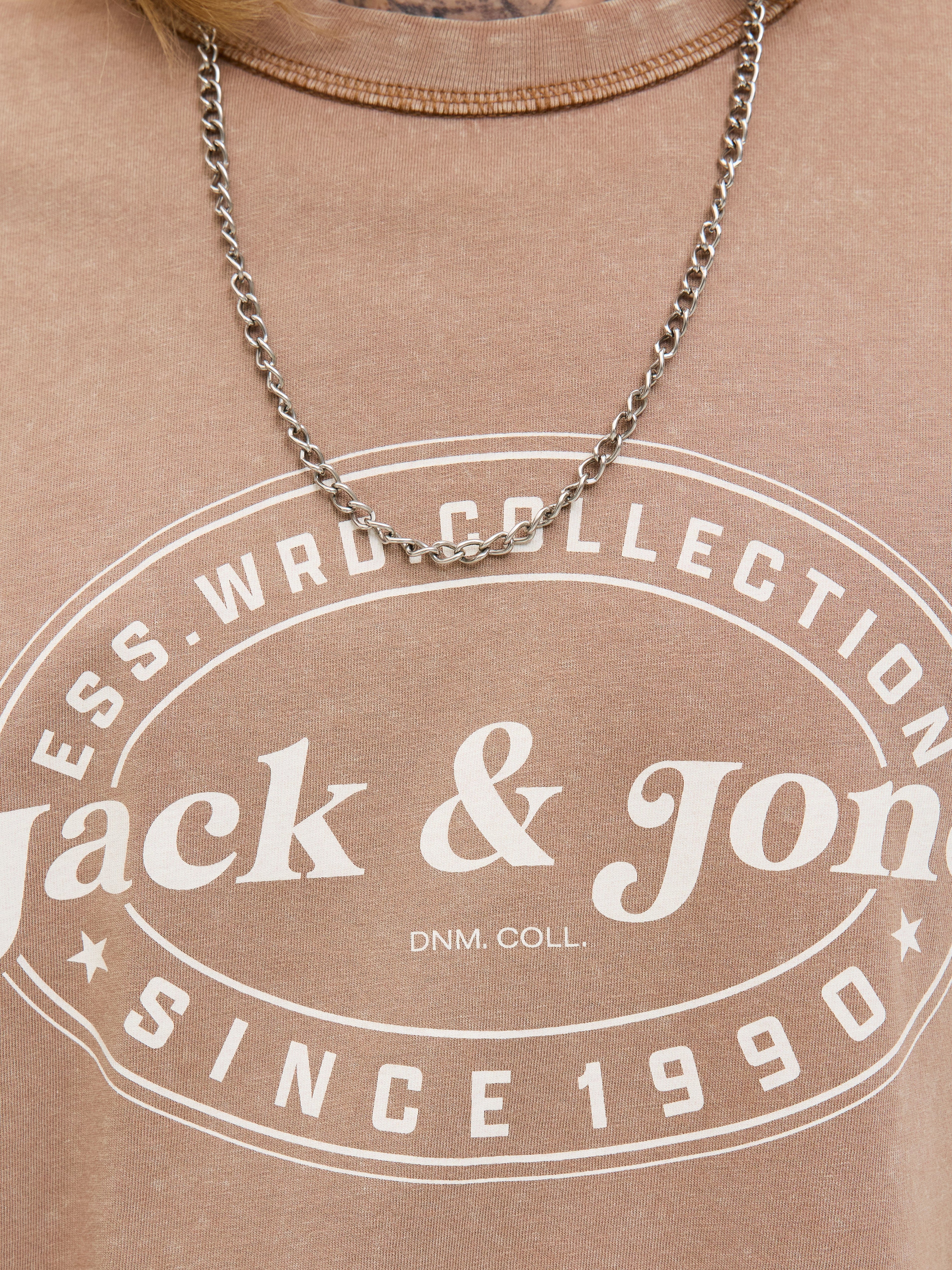 JACK & JONES JJEDOVER print tee crew neck in monks robe - Image 6