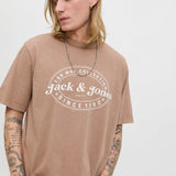 JACK & JONES JJEDOVER print tee crew neck in monks robe - Image 7