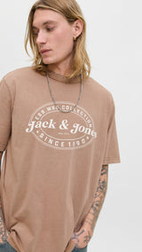 JACK & JONES JJEDOVER print tee crew neck in monks robe - Image 7