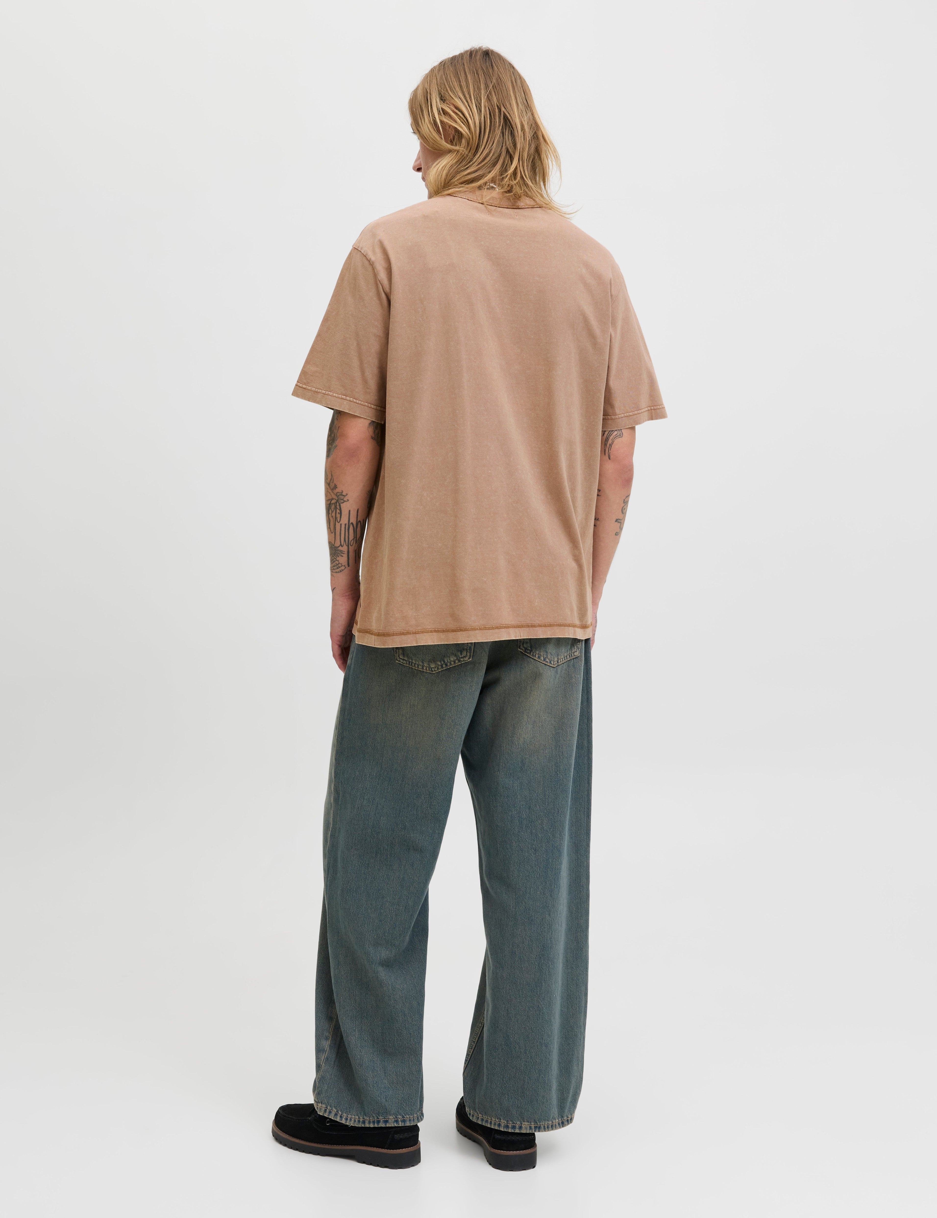 JACK & JONES JJEDOVER print tee crew neck in monks robe - Image 2