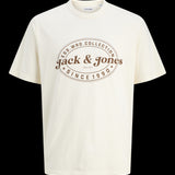 JACK & JONES JJEDOVER print tee crew neck in antique white - Image 3