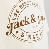 JACK & JONES JJEDOVER print tee crew neck in antique white - Image 6