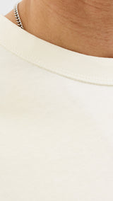 JACK & JONES JJEDOVER print tee crew neck in antique white - Image 5