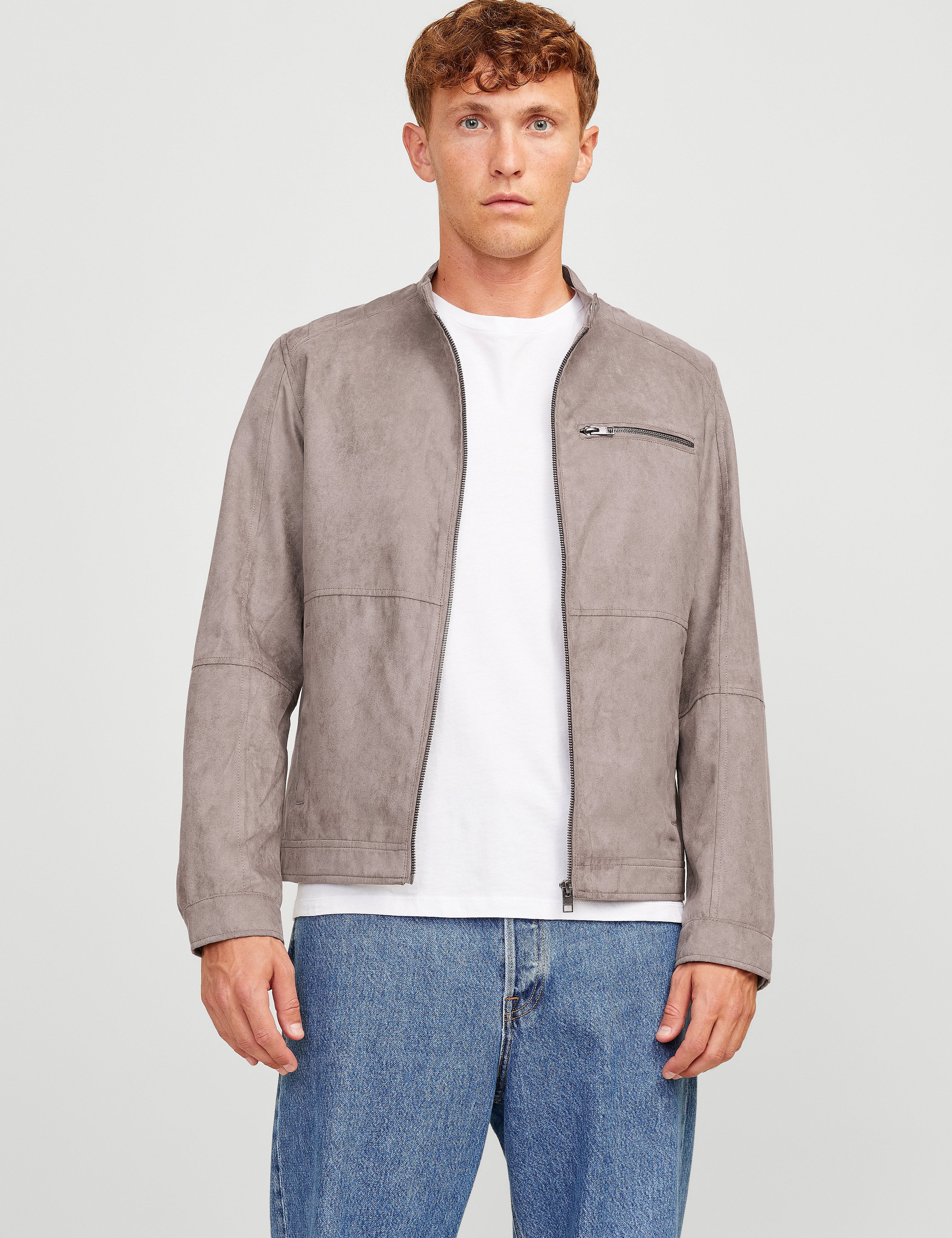 JACK & JONES JJEDYLAN biker jacket - falcon