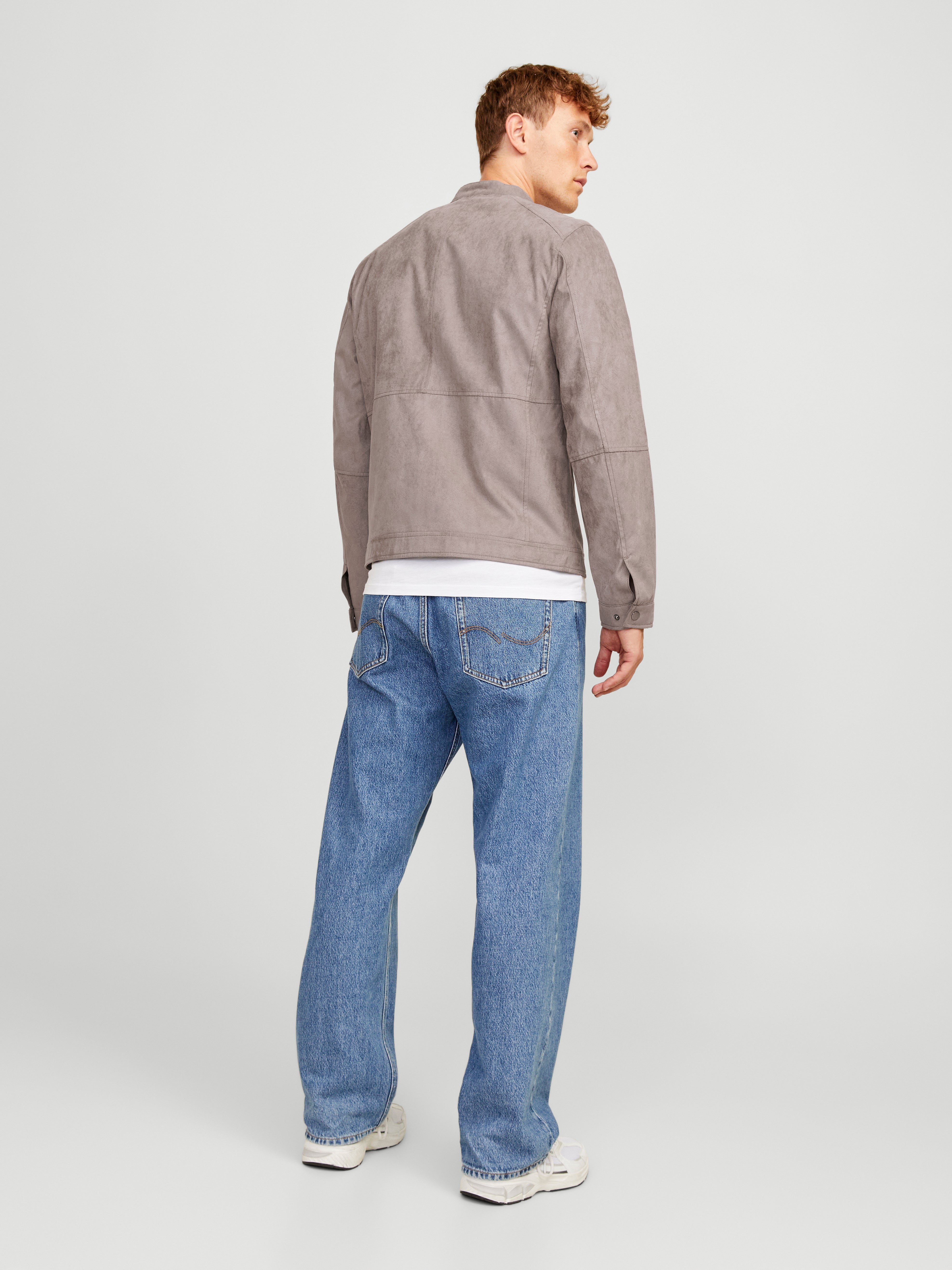 JACK & JONES JJEDYLAN biker jacket - cognac