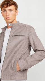 JACK & JONES JJEDYLAN biker jacket - cognac