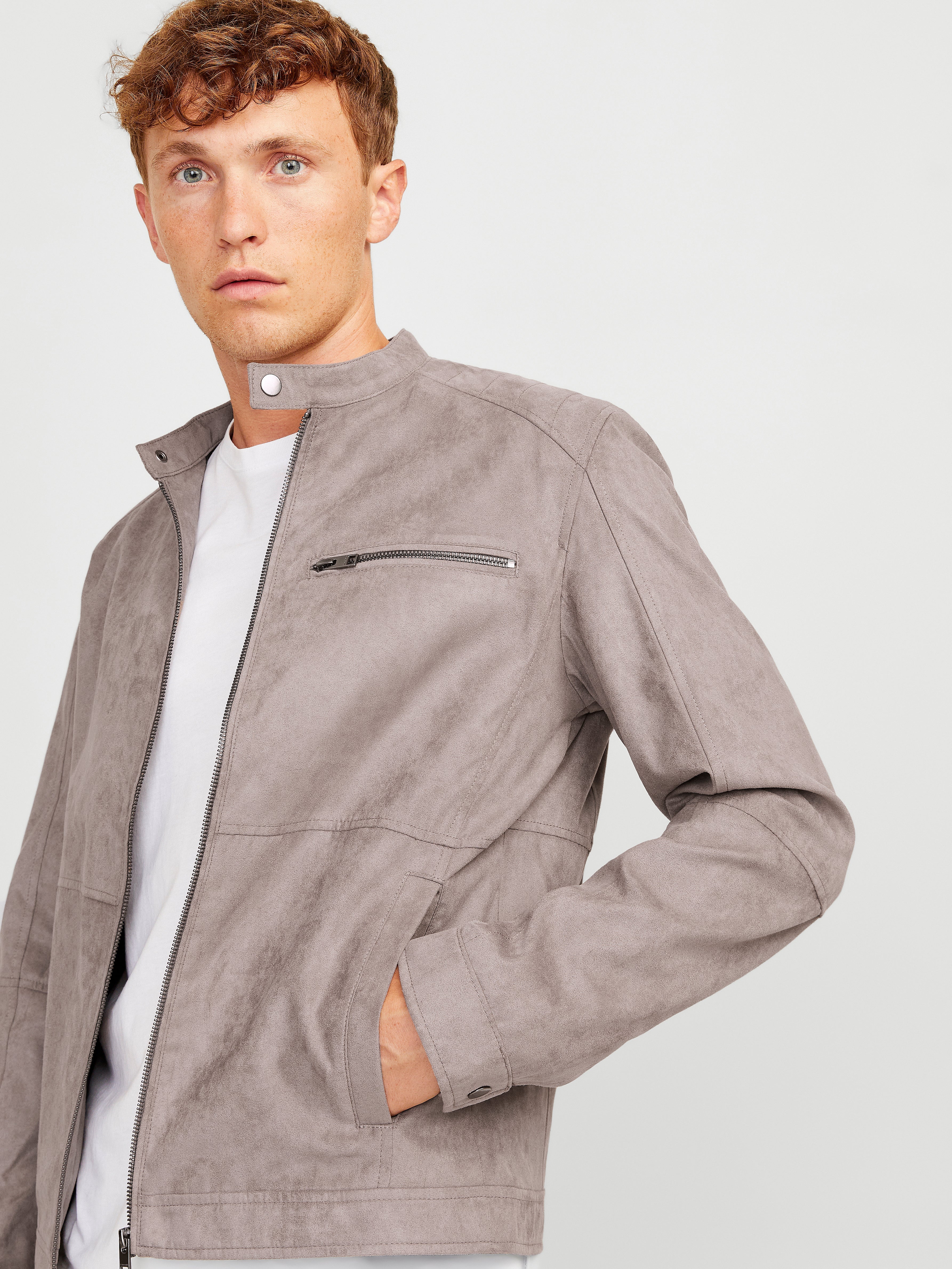 JACK & JONES JJEDYLAN biker jacket - falcon