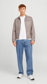 JACK & JONES JJEDYLAN biker jacket - cognac