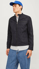 JACK & JONES JJEDYLAN biker jacket - jet black