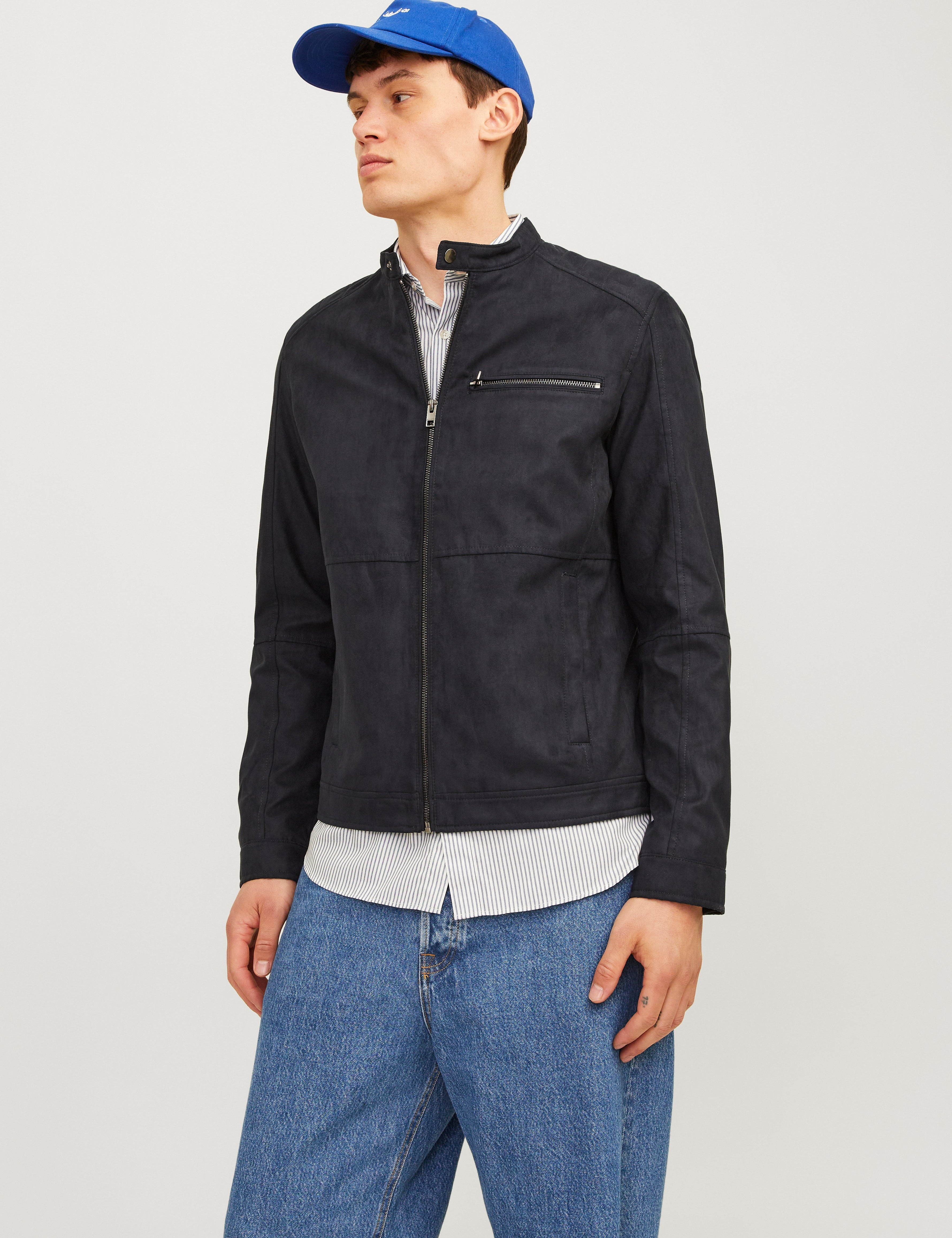 JACK & JONES JJEDYLAN biker jacket - jet black
