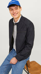JACK & JONES JJEDYLAN biker jacket - jet black