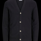 JACK & JONES JJEEMIL knit button cardigan in black - Image 3