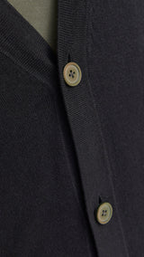 JACK & JONES JJEEMIL knit button cardigan in black - Image 6