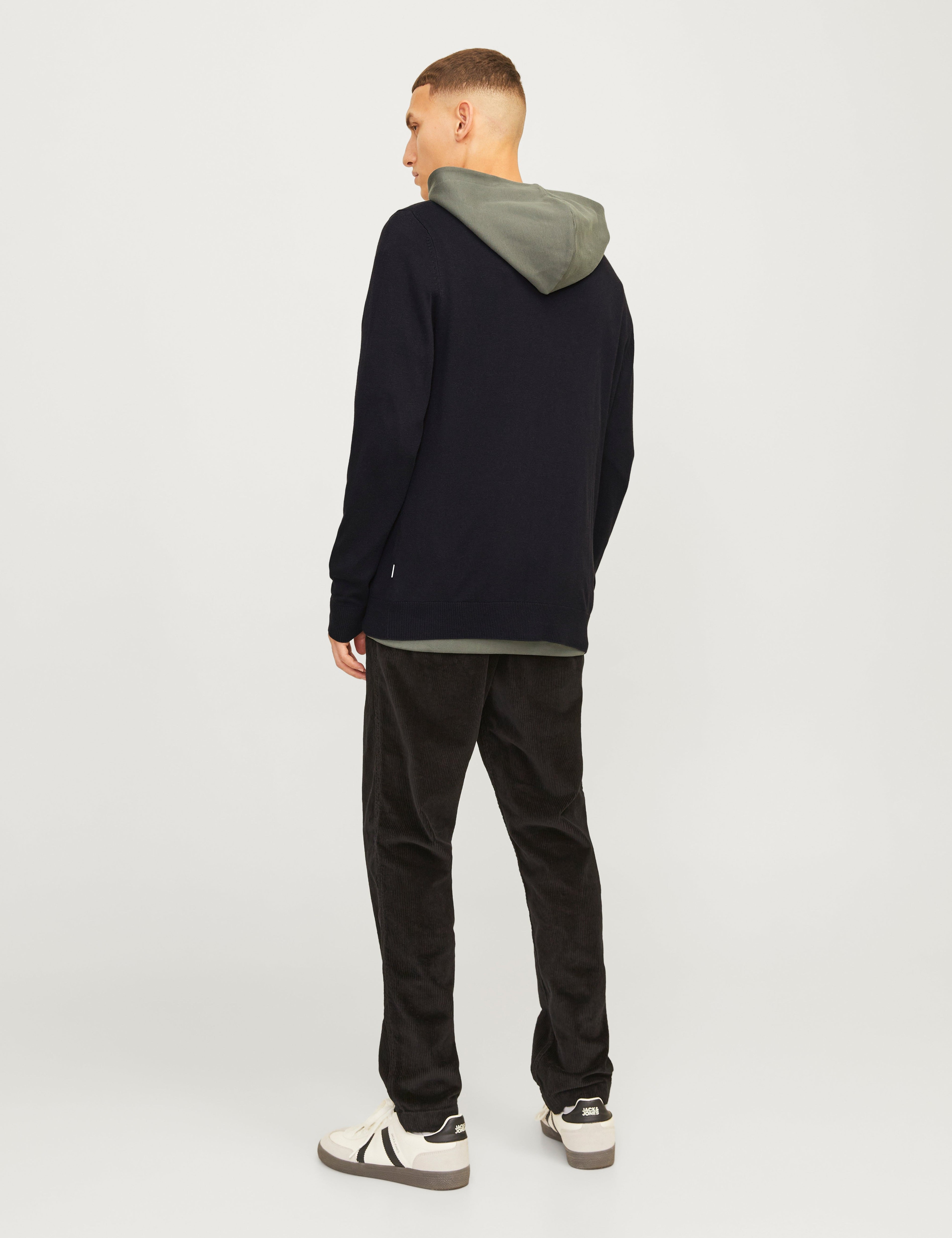 JACK & JONES JJEEMIL knit button cardigan in black - Image 2