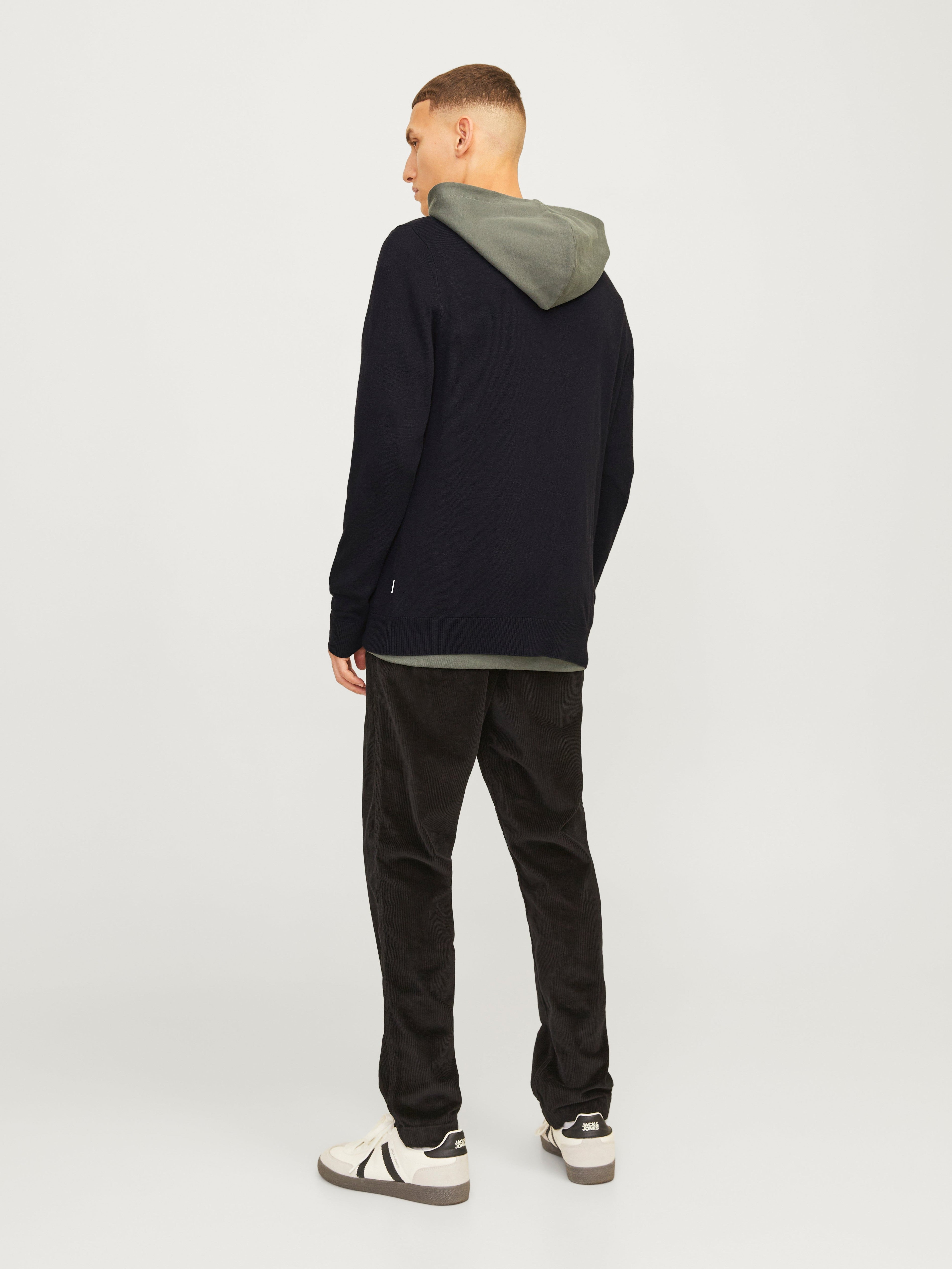 JACK & JONES JJEEMIL knit button cardigan in black - Image 2