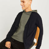 JACK & JONES JJEEMIL knit button cardigan in black - Image 7