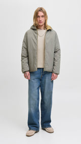 JACK & JONES JJEEMIL knit cable crew neck in oatmeal melange - Image 4