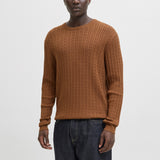 JACK & JONES JJEEMIL knit cable crew neck in monks robe - Image 1