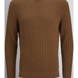 JACK & JONES JJEEMIL knit cable crew neck in monks robe - Image 3