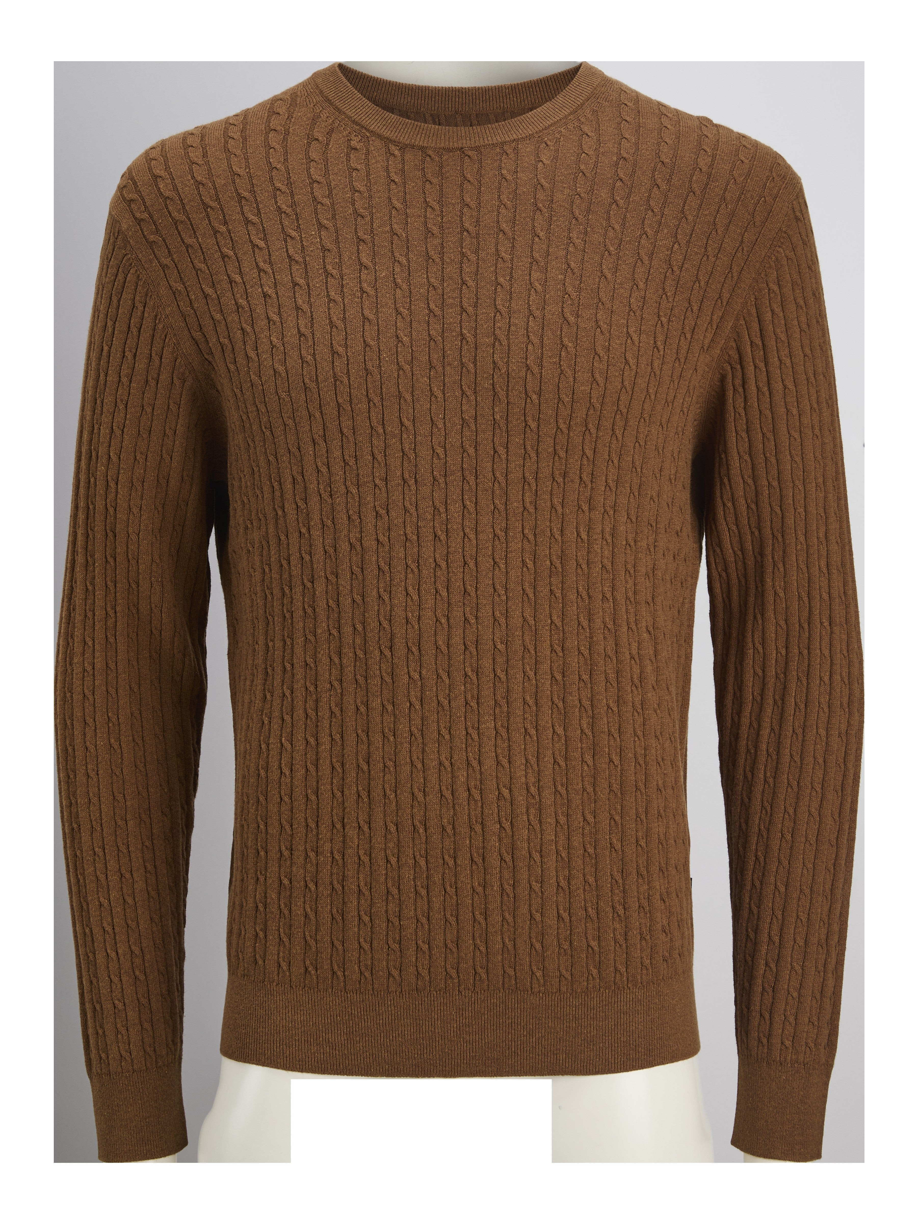 JACK & JONES JJEEMIL knit cable crew neck in monks robe - Image 3