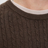 JACK & JONES JJEEMIL knit cable crew neck in mulch twist - Image 6