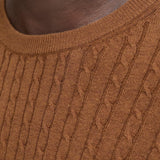 JACK & JONES JJEEMIL knit cable crew neck in monks robe - Image 6