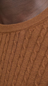 JACK & JONES JJEEMIL knit cable crew neck in monks robe - Image 6