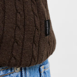 JACK & JONES JJEEMIL knit cable crew neck in mulch twist - Image 5