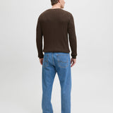 JACK & JONES JJEEMIL knit cable crew neck in mulch twist - Image 2