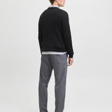 JACK & JONES JJEEMIL knit cable crew neck in black - Image 2